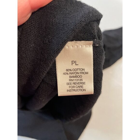 Leo & Nicole Black Buttoned Cowl Neck Off Shoulder 3/4 Sleeve Sweater Sz LP - Picture 6 of 9